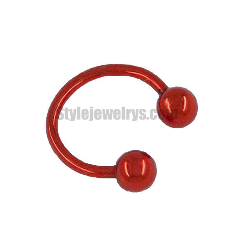 Body jewelry Nose Rings red semicircle style nose ring stainless steel jewelry SYB330015 - Click Image to Close